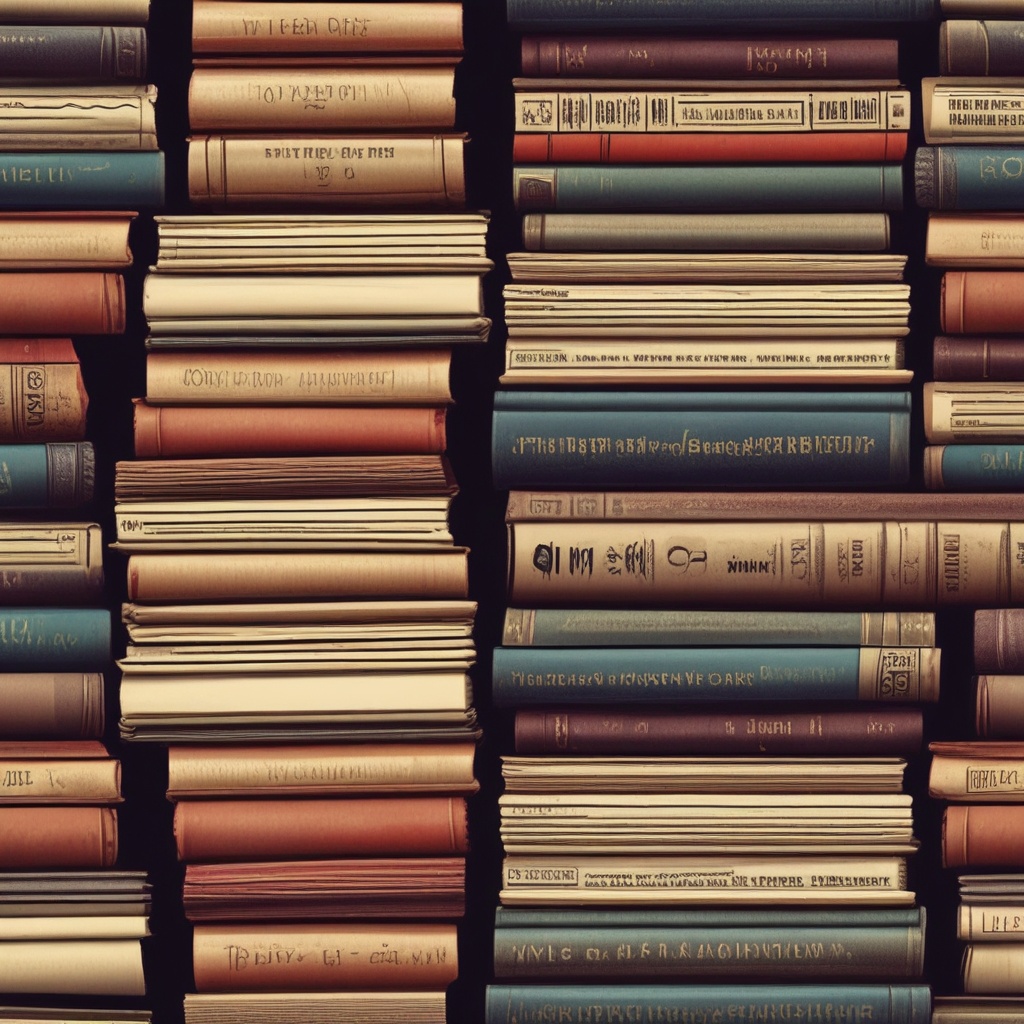 Stack of vintage books